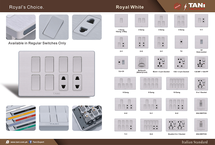 tani switches royal white series
