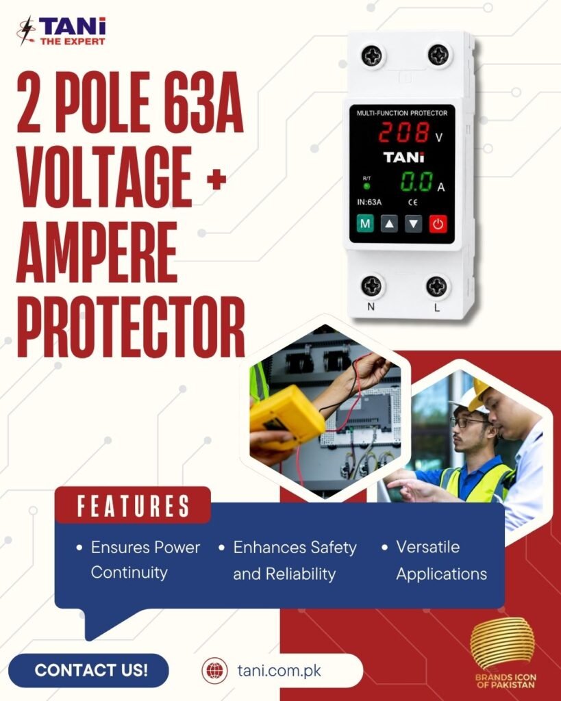 2 pole 63 A Voltage Ampere Protector