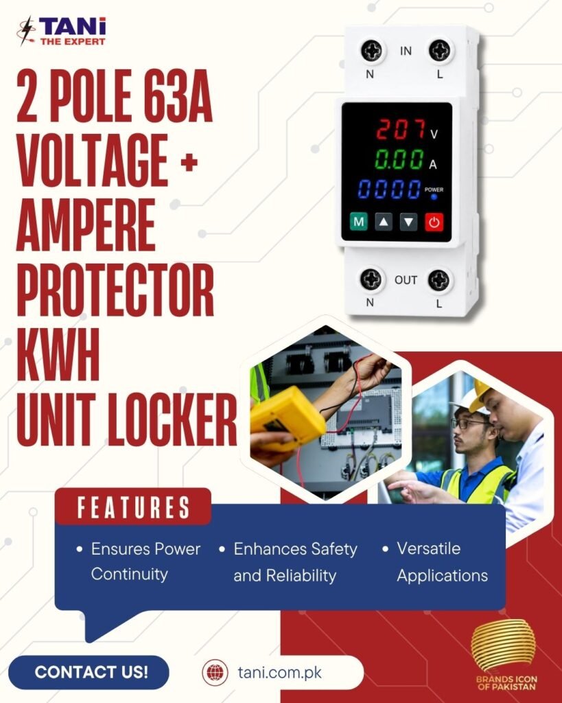 2 pole 63 A voltage Ampere Protector KWH Unit Locker